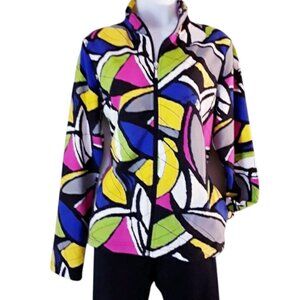 KAK TUS Women's Full Zip High Collar Long Sleeve Jacket with Pockets Size Medium